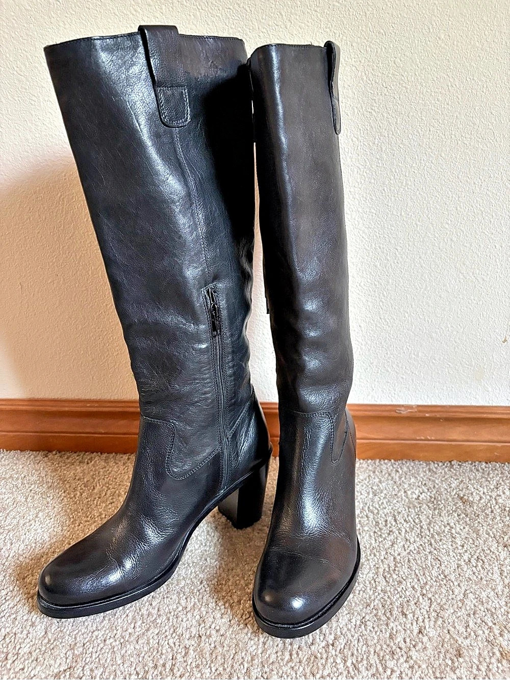 Black Heeled Tall Boots